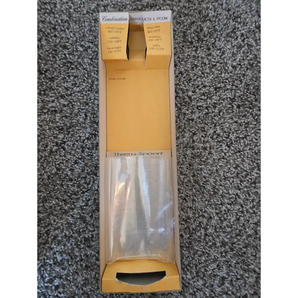 Vintage Thermo Spoon Cooking Thermometer Ladle 1960s Kitchen Gadget w Box Retro